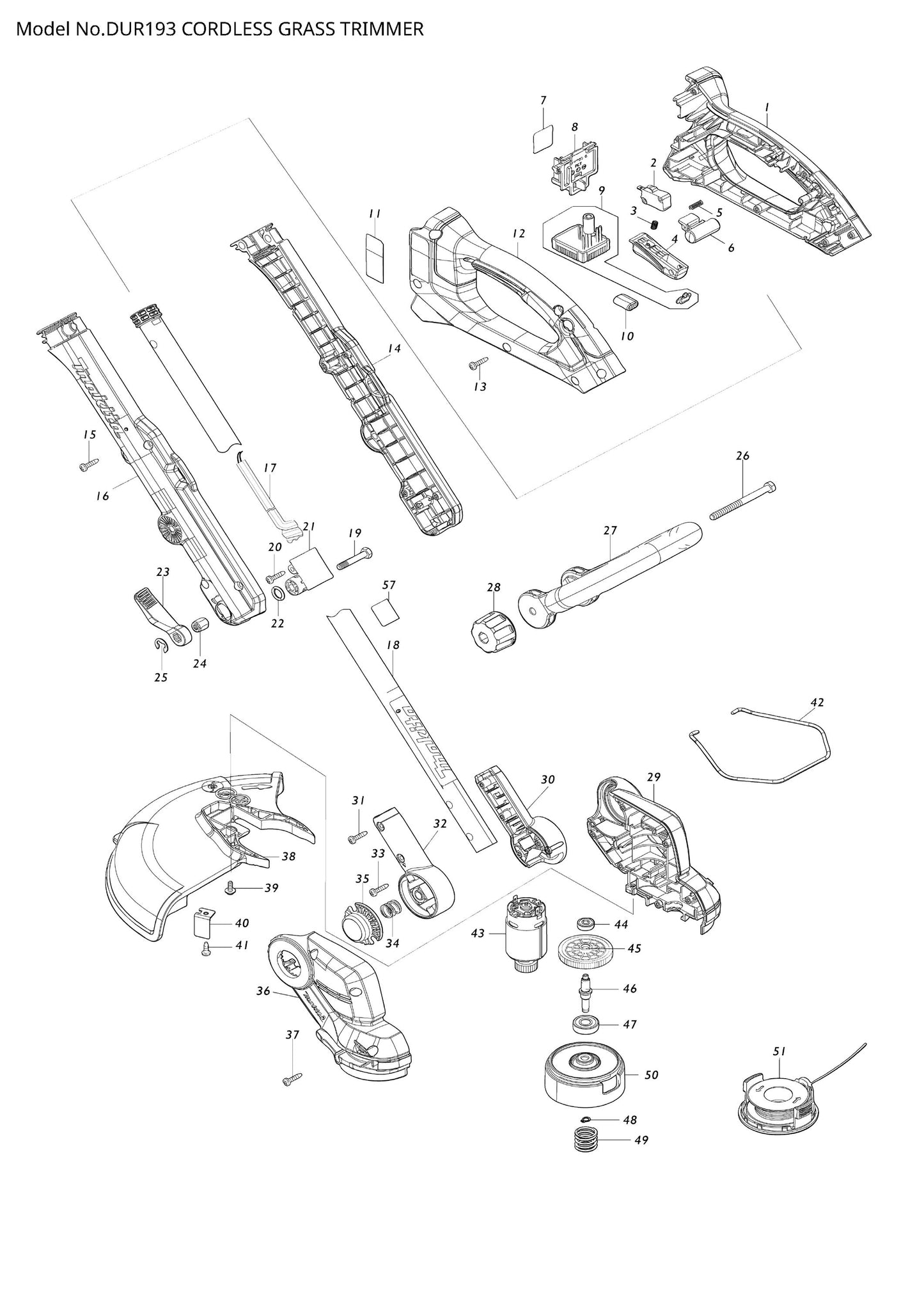 Makita DUR193 Ersatzteile