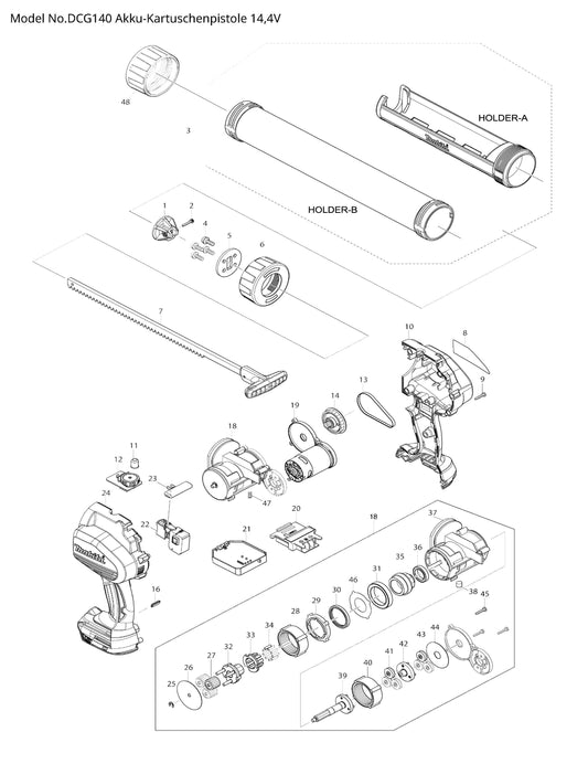 Makita DCG140 Ersatzteile