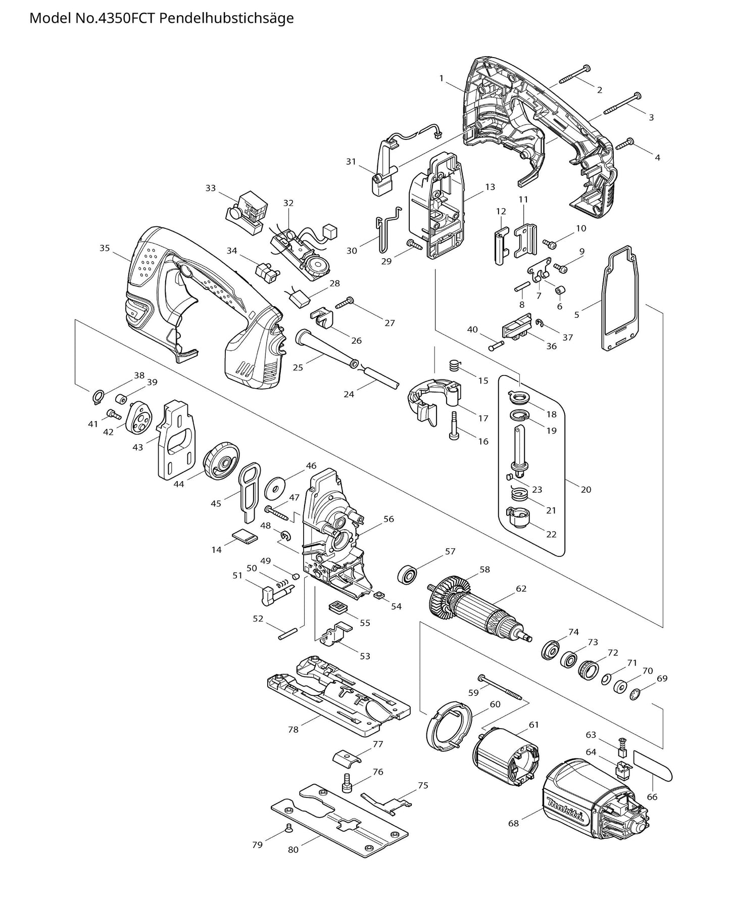 Makita 4350FCT Ersatzteile