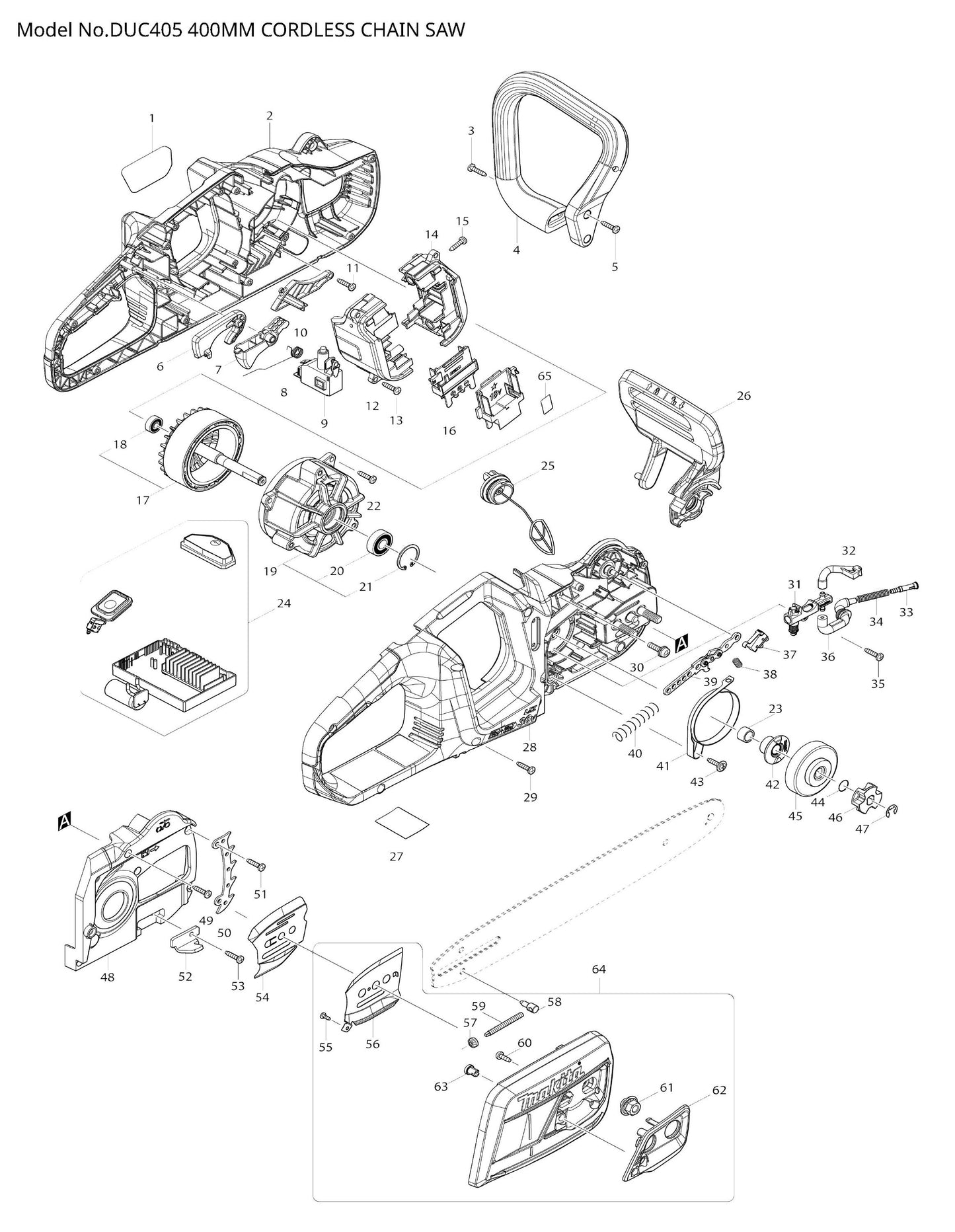 Makita DUC405 Ersatzteile