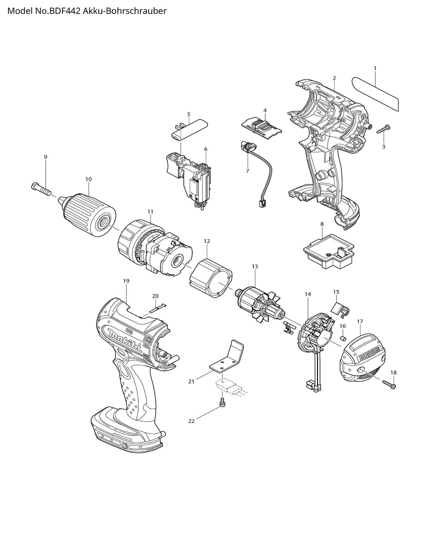 Makita BDF442 Ersatzteile