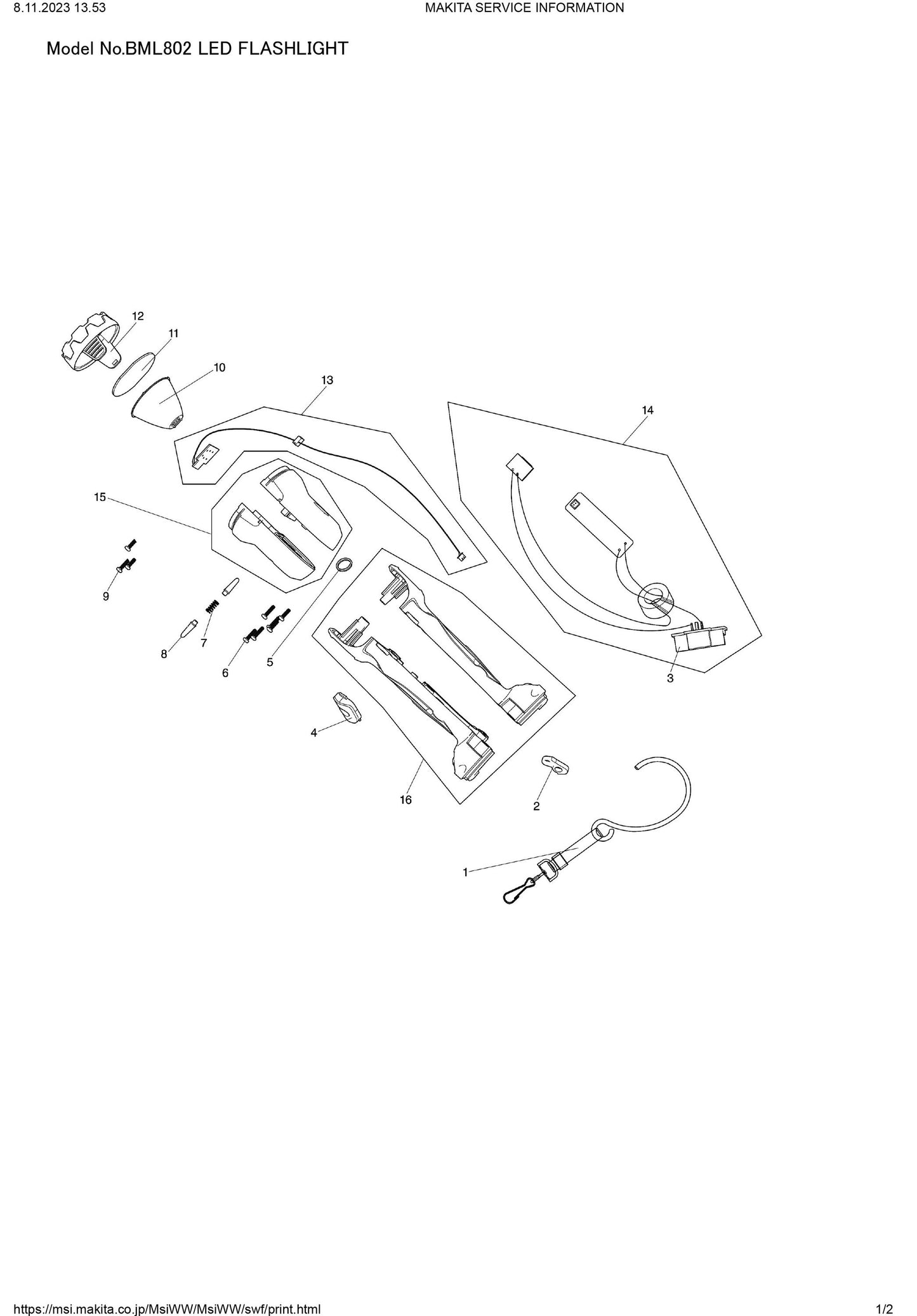 Makita BML802 Ersatzteile
