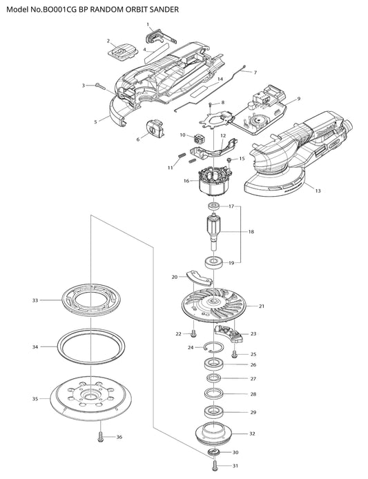 Makita BO001CG Ersatzteile