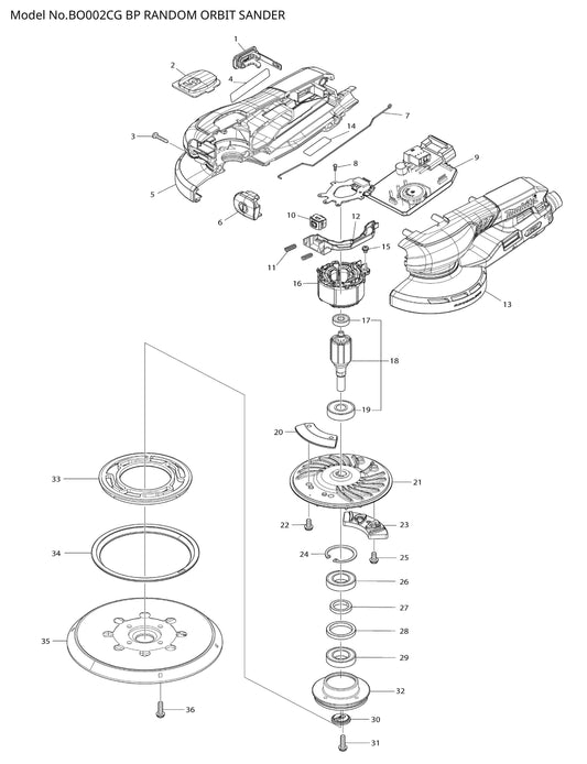 Makita BO002CG Ersatzteile