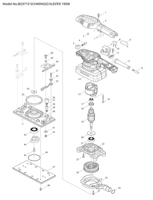 Makita BO3710 Ersatzteile