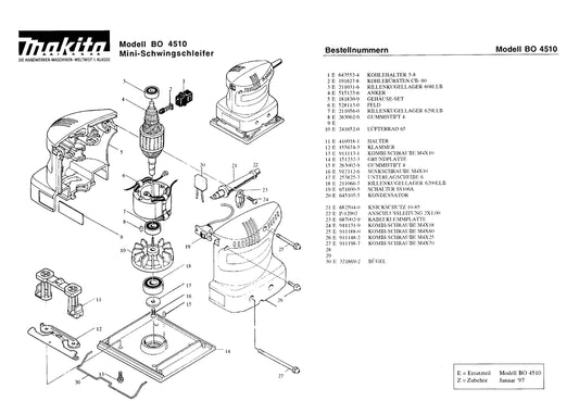 Makita BO4510 Ersatzteile