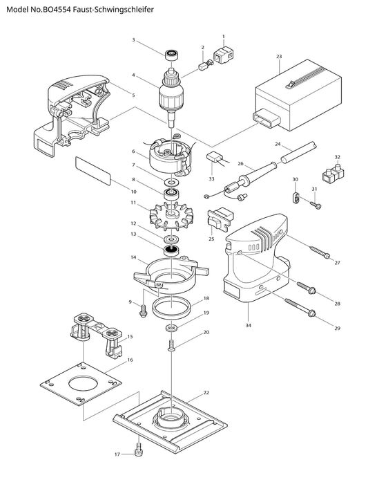 Makita BO4554 Ersatzteile