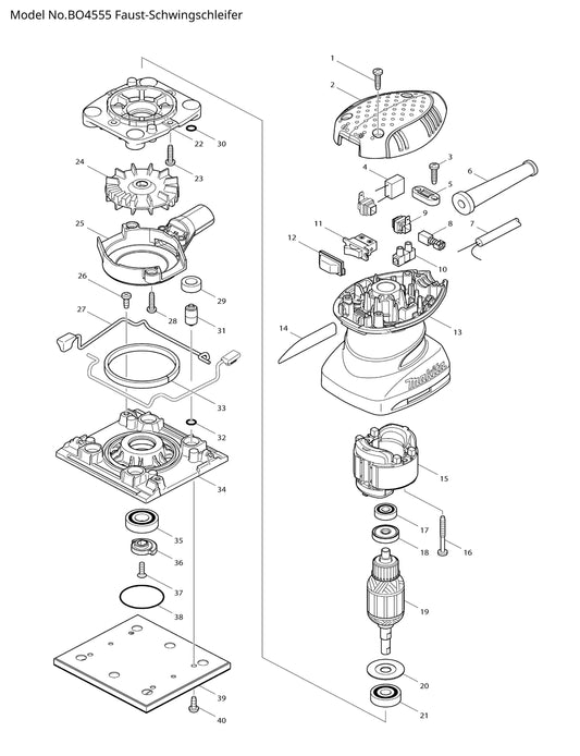 Makita BO4555 Ersatzteile