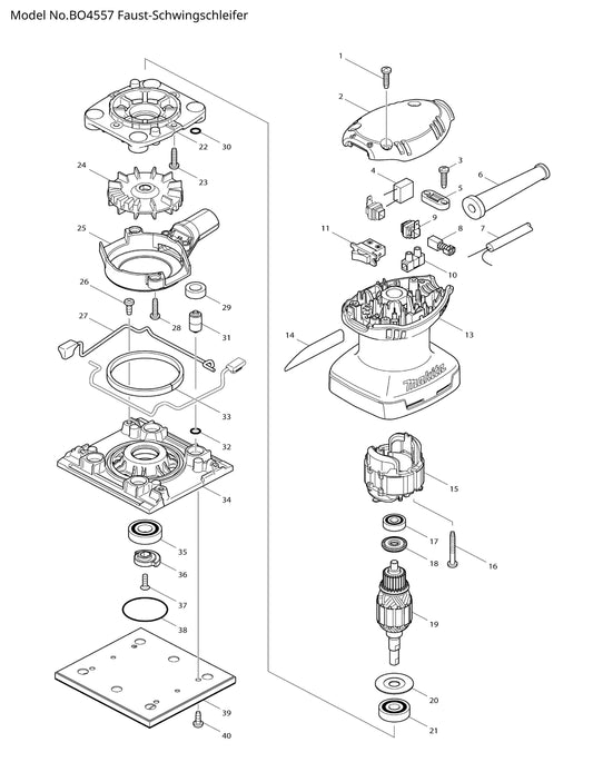 Makita BO4557 Ersatzteile