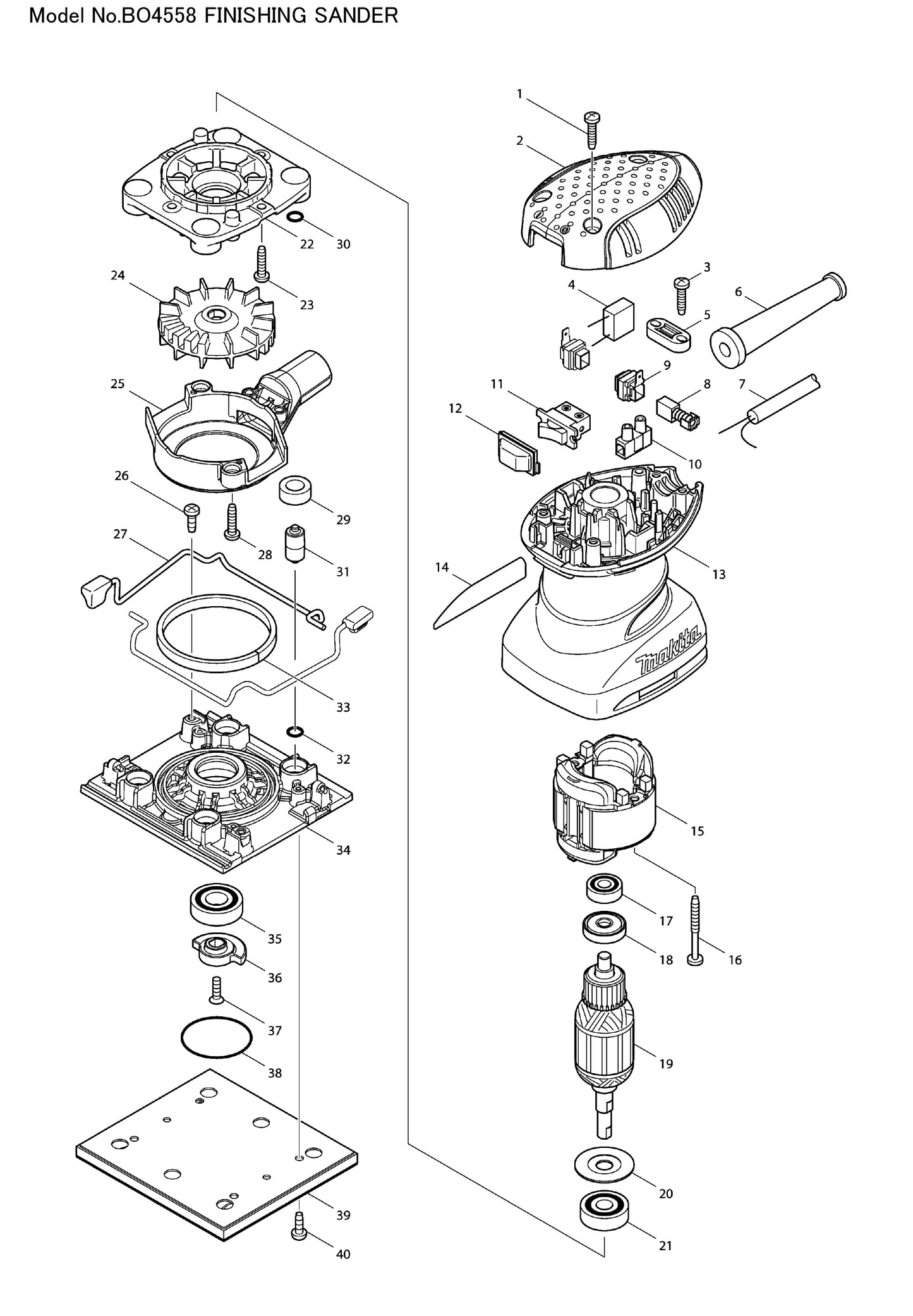 Makita BO4558 Ersatzteile