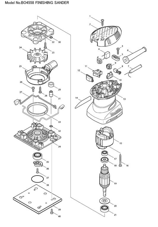 Makita BO4558 Ersatzteile