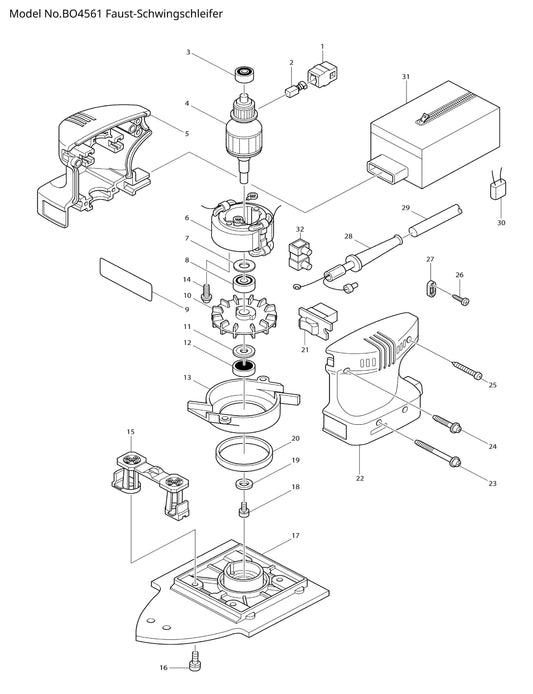Makita BO4561 Ersatzteile
