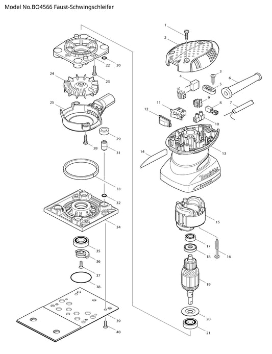 Makita BO4566 Ersatzteile
