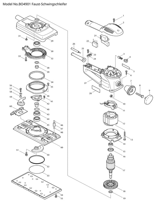 Makita BO4901 Ersatzteile