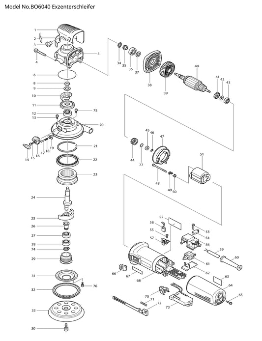 Makita BO6040 Ersatzteile