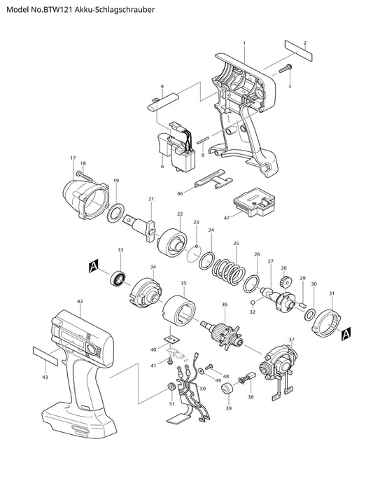 Makita BTW121 Ersatzteile