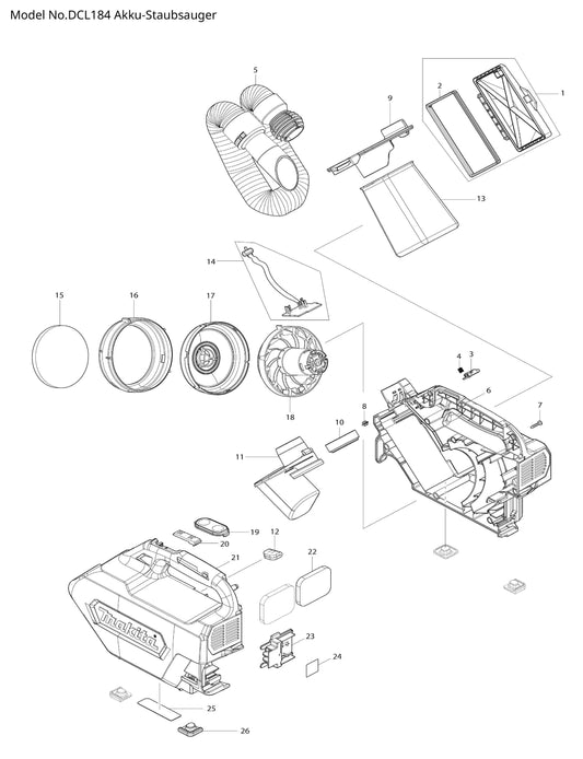 Makita DCL184 Ersatzteile