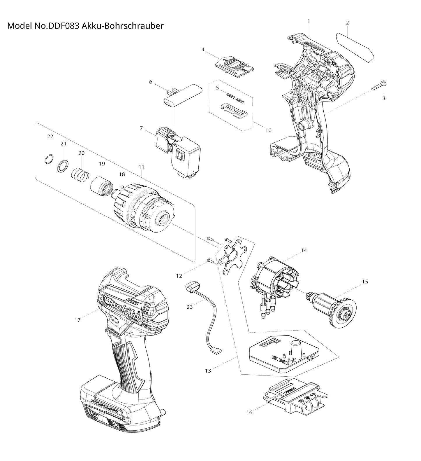 Makita DDF083 Ersatzteile