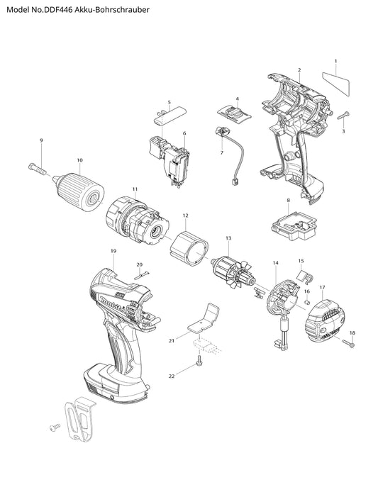 Makita DDF446 Ersatzteile