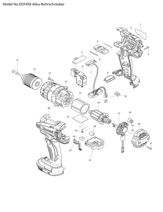Makita DDF458 Ersatzteile