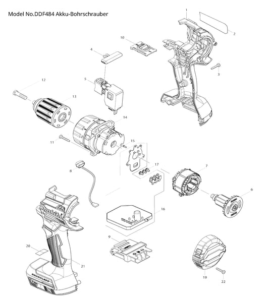 Makita DDF484 Ersatzteile