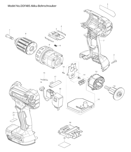Makita DDF485 Ersatzteile