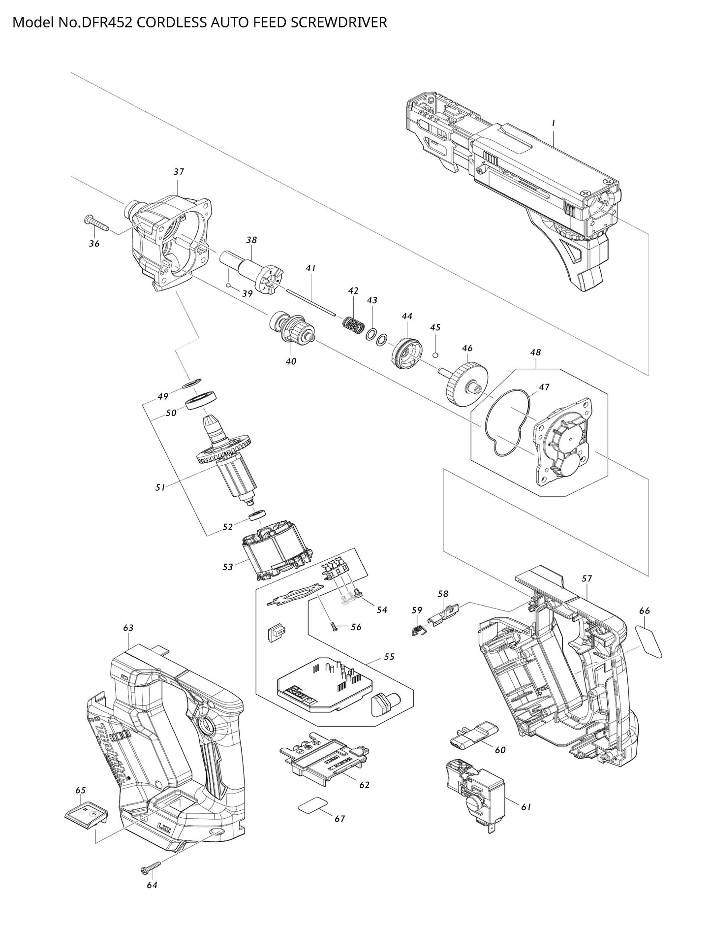Makita DFR452 Ersatzteile