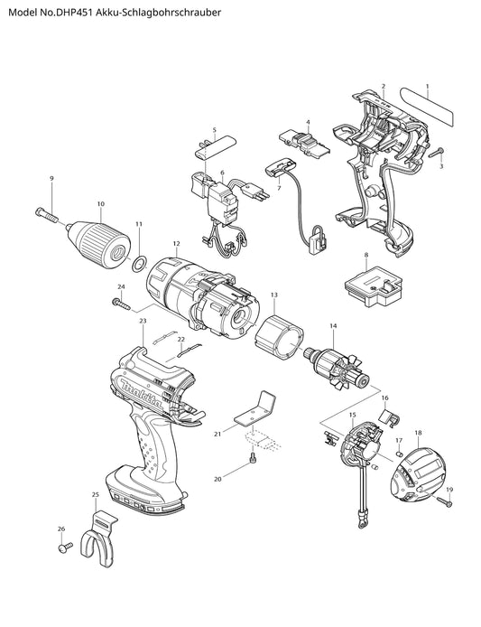 Makita DHP451 Ersatzteile