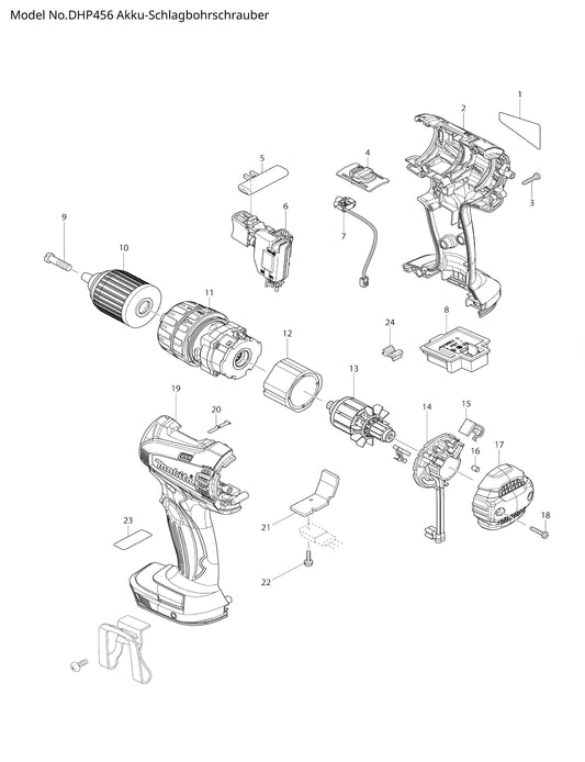 Makita DHP456 Ersatzteile