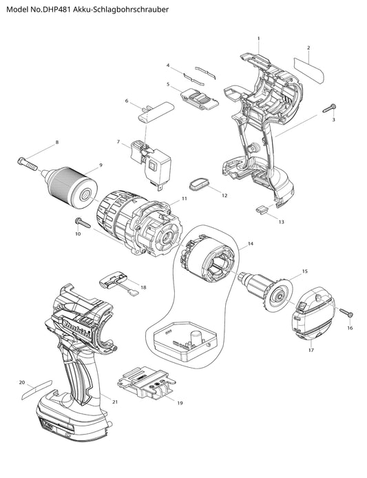Makita DHP481 Ersatzteile