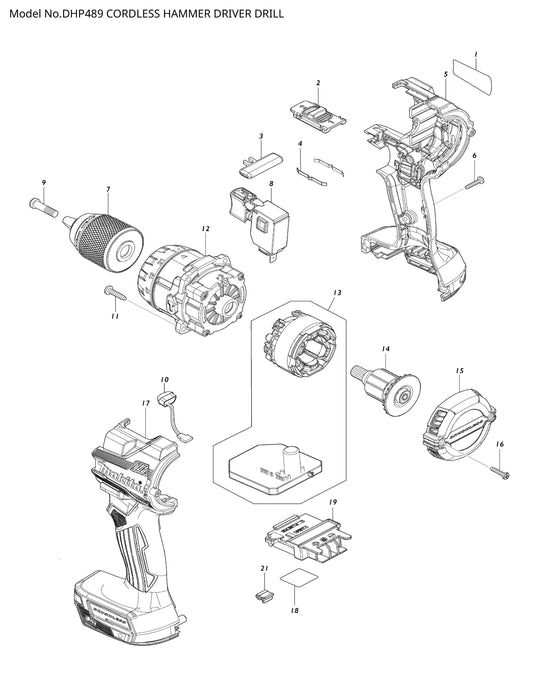 Makita DHP489 Ersatzteile