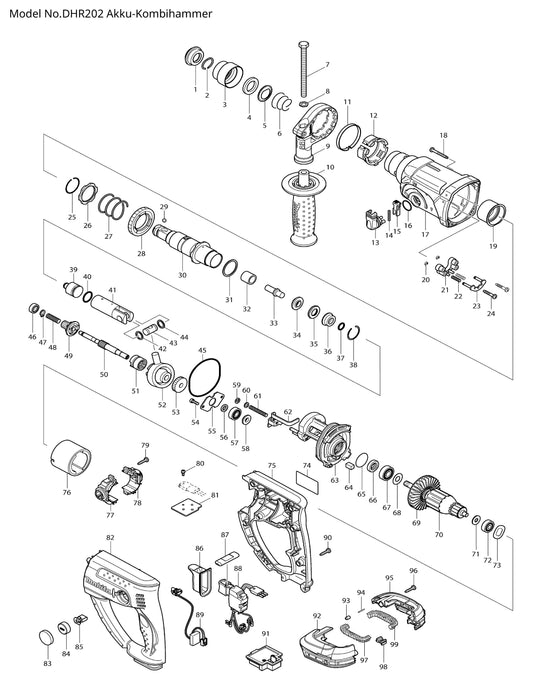 Makita DHR202 Ersatzteile