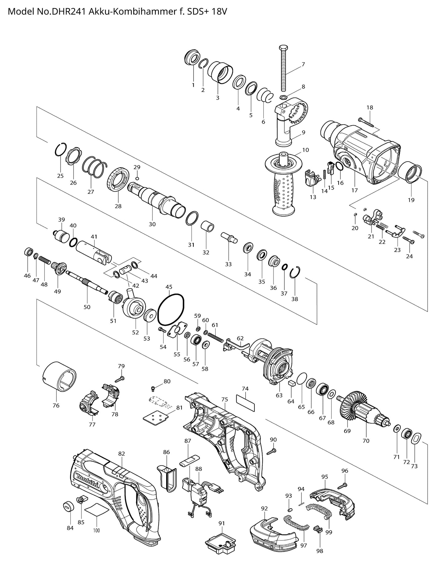 Makita DHR241 Ersatzteile