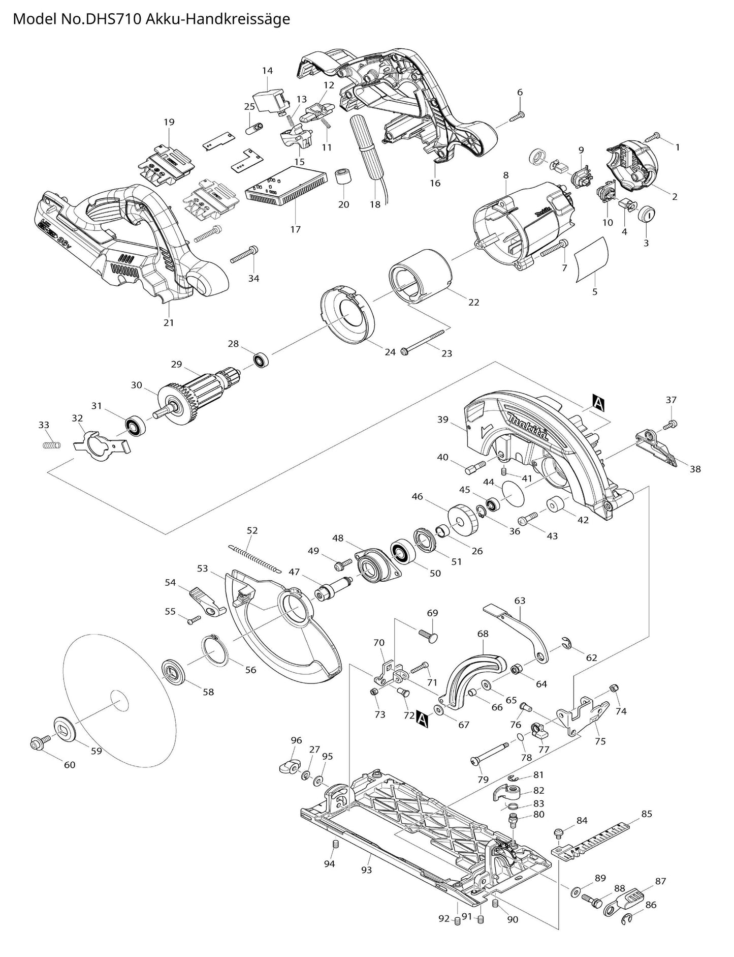 Makita DHS710 Ersatzteile