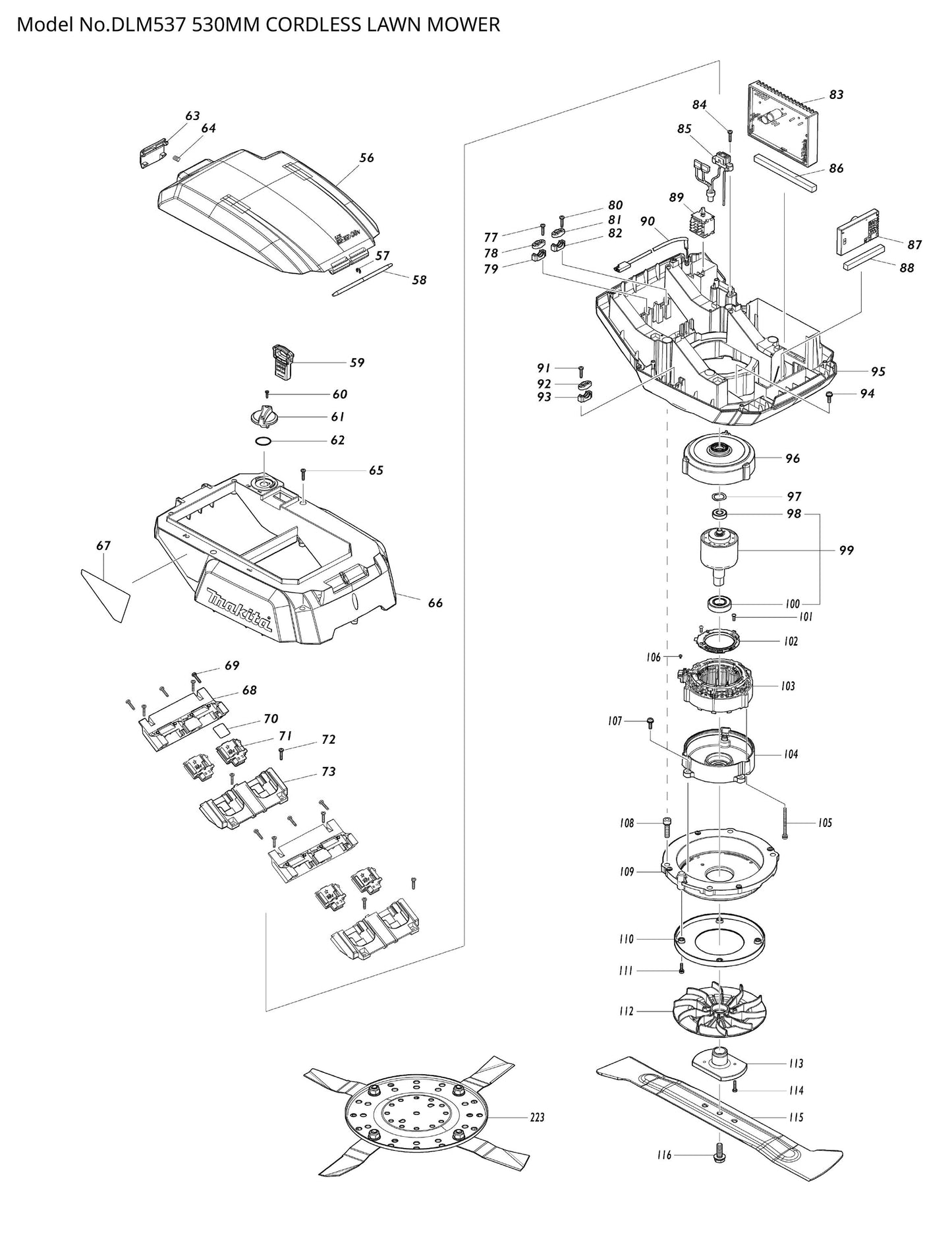 Makita DLM537 Ersatzteile