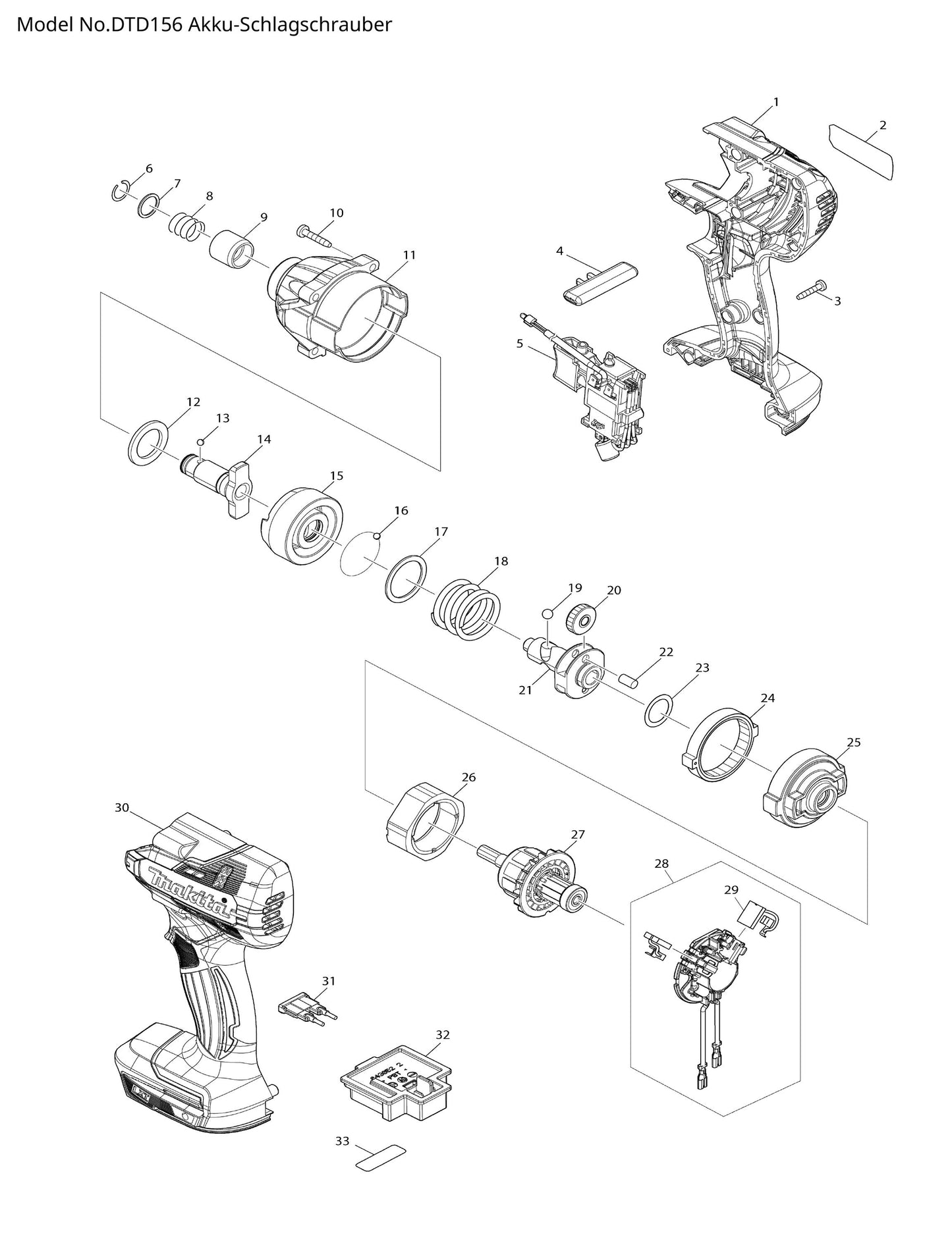 Makita DTD156 Ersatzteile
