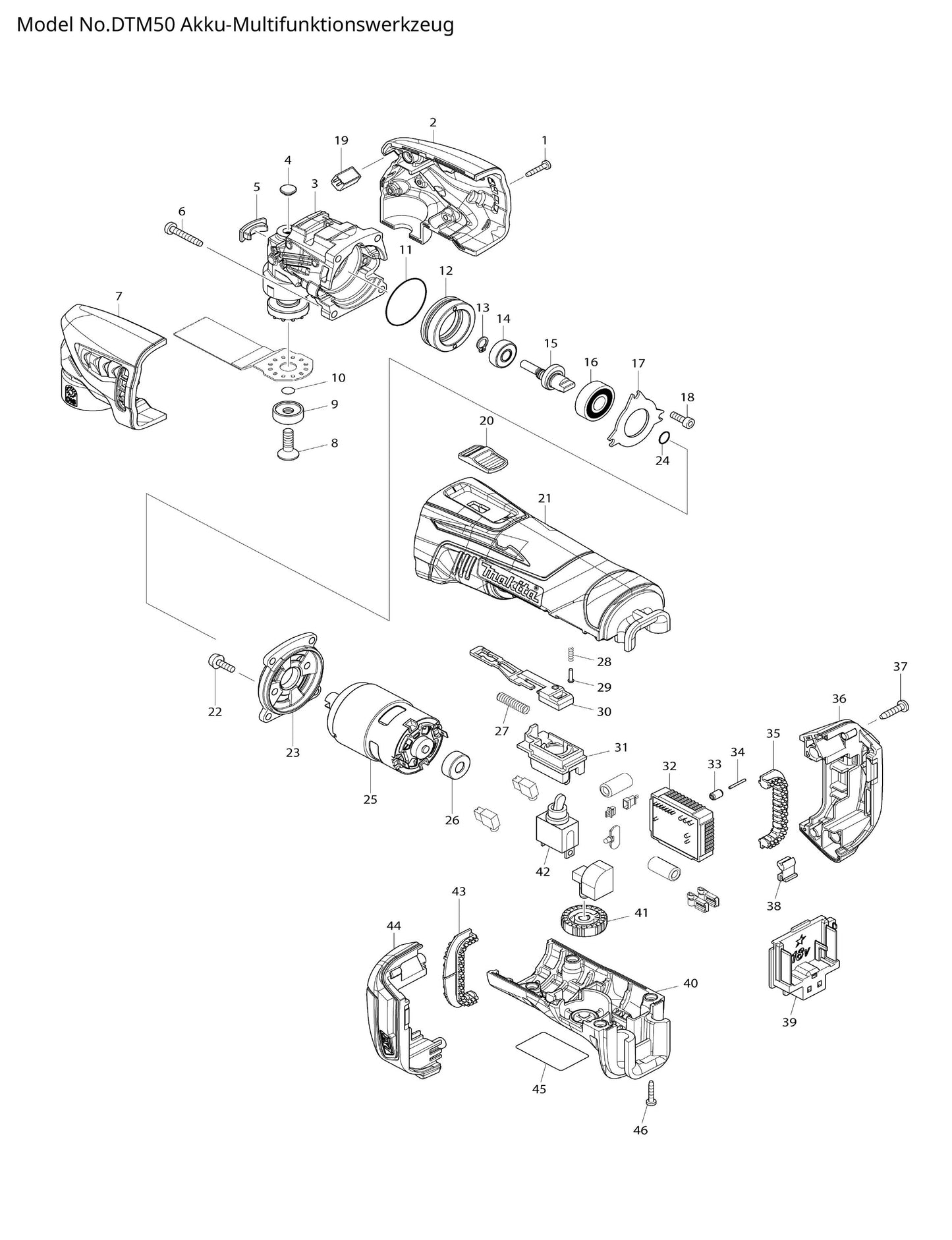 Makita DTM50 Ersatzteile