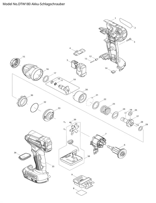 Makita DTW180 Ersatzteile