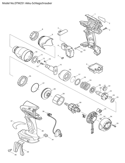 Makita DTW251 Ersatzteile