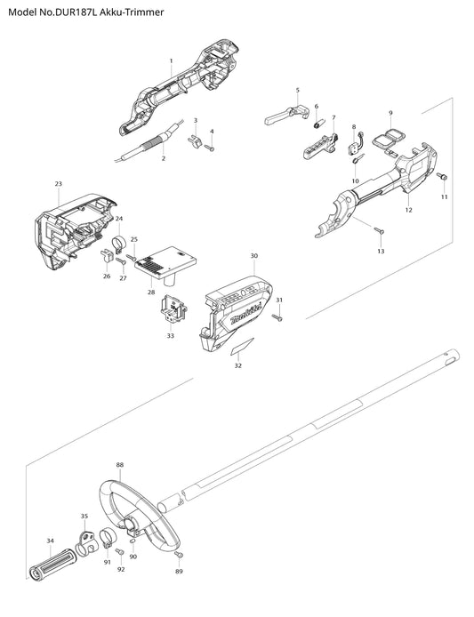 Makita DUR187L Ersatzteile