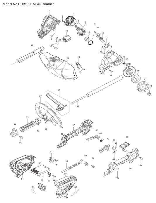 Makita DUR190L Ersatzteile