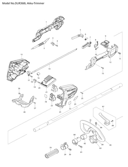 Makita DUR368L Ersatzteile