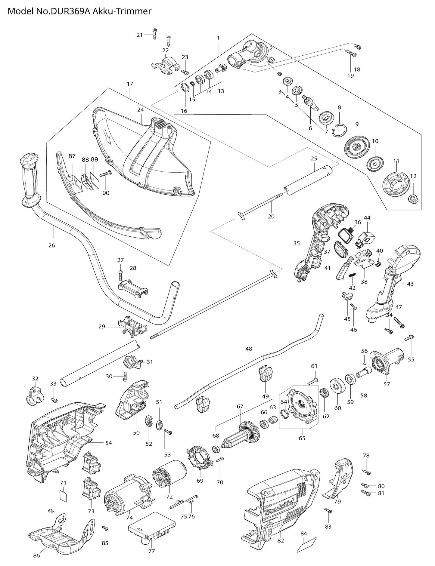 Makita DUR369A Ersatzteile