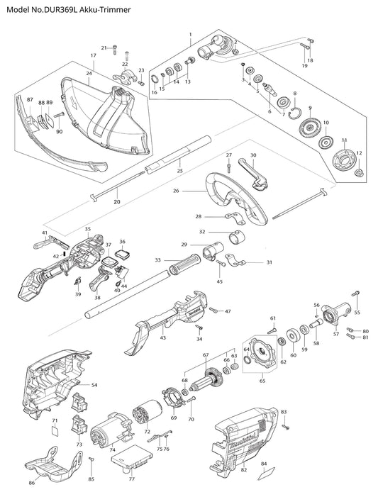 Makita DUR369L Ersatzteile