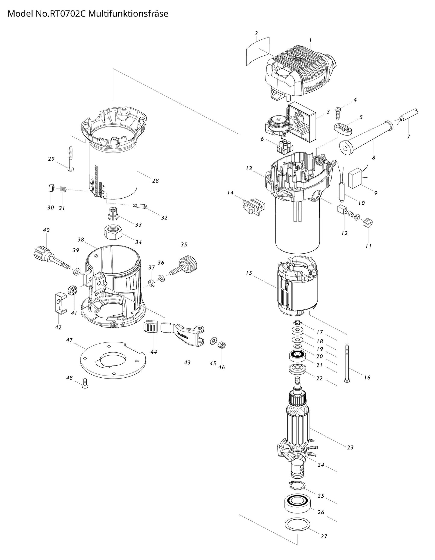 Makita RT0702C Ersatzteile